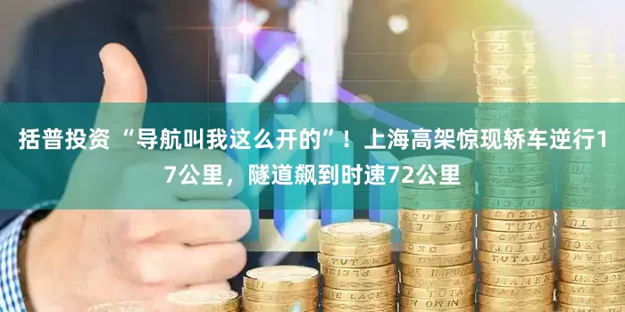 括普投资 “导航叫我这么开的”！上海高架惊现轿车逆行17公里，隧道飙到时速72公里